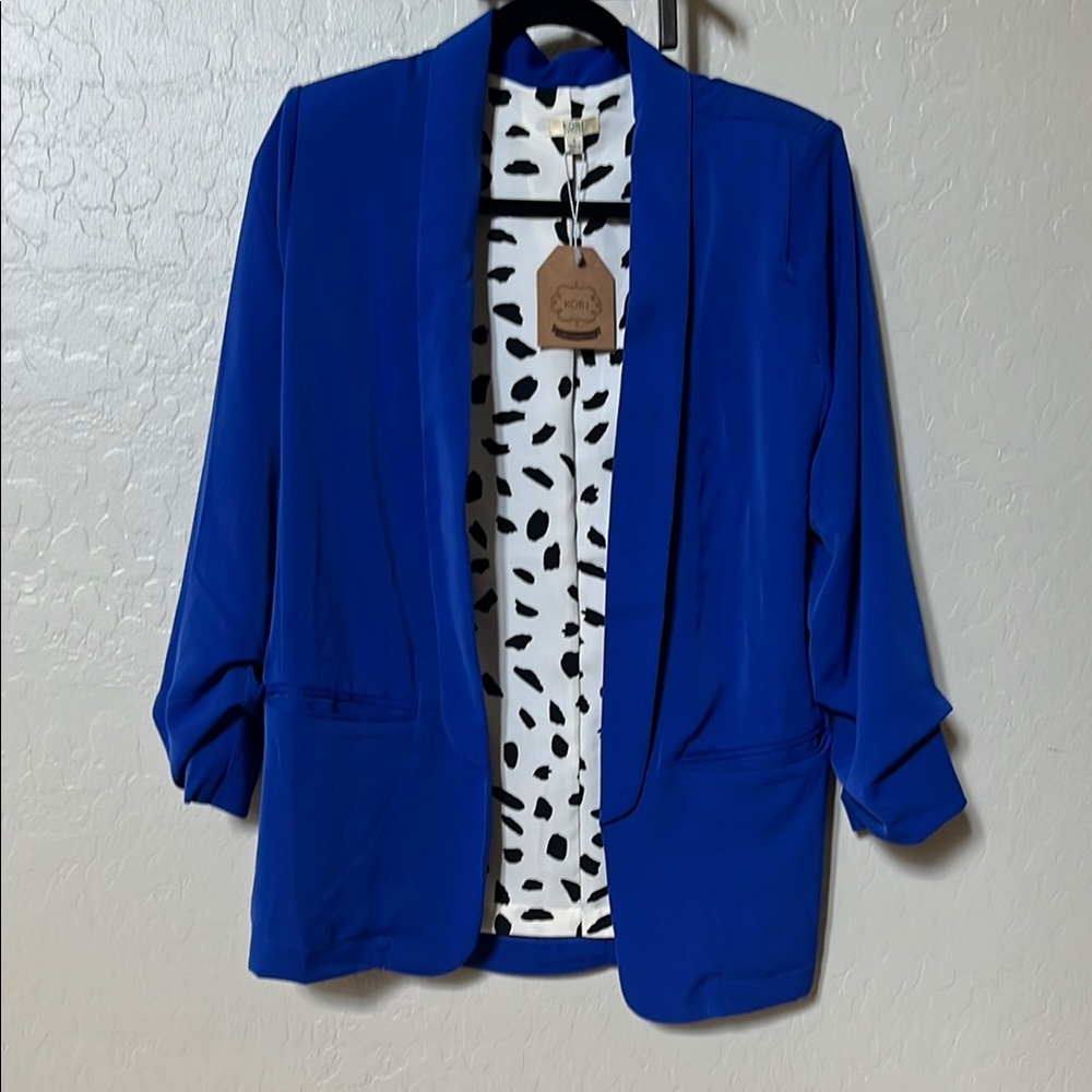 Kori Blue Blazer with Black and White Lining